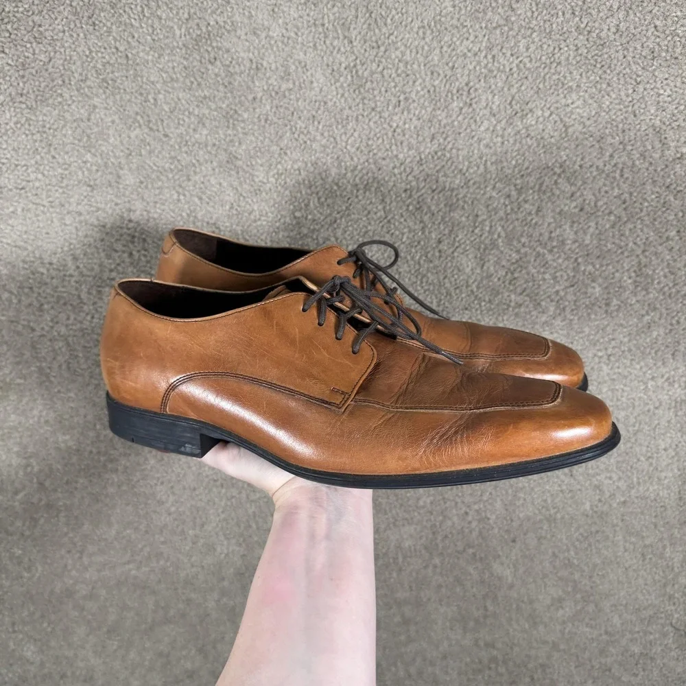 Cole Haan Shoes‎ Mens Size 10.5 Brown Leather Oxford Lace Up Dress Square Toe